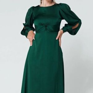 Green Floor Length Bridesmaid Dress